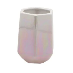 BICCHIERE PORTA SPAZZOLINI ESAGONALE EFFETTO VISIVO ACCESSORI ARREDO BAGNO 79940