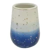 BICCHIERE PORTA SPAZZOLINI DENTIFRICIO BLU BIANCO ACCESSORI ARREDO BAGNO 79967