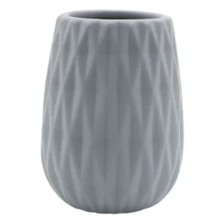 BICCHIERE PORTA SPAZZOLINI COLORE GRIGIO LAVORATO ACCESSORI ARREDO BAGNO 79951