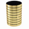 BICCHIERE PORTA SPAZZOLINI DA DENTI ORO A RIGHE STILE MODERNO ARREDO BAGNO 10386