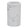 BICCHIERE PORTA SPAZZOLINI EFFETTO MARMO BIANCO ACCESSORIO ARREDO DA BAGNO 87830
