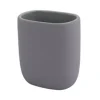 BICCHIERE PORTA SPAZZOLINI DENTIFRICIO PIATTO GRIGIO ARREDO BAGNO ACCESSORIO 87810