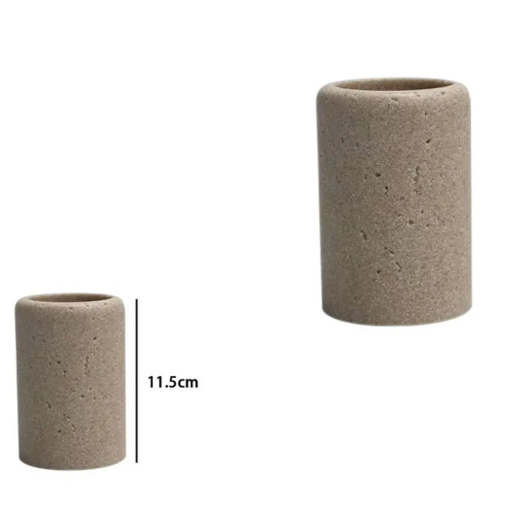 BICCHIERE PORTA SPAZZOLINI PIETRA CEMENTO NATURALE ACCESSORIO ARREDO DA BAGNO 87824