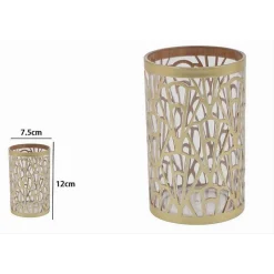 BICCHIERE PORTA SPAZZOLINI ACCESSORIO BAGNO ORO STILE CONTEMPORANEO ARREDO 59098