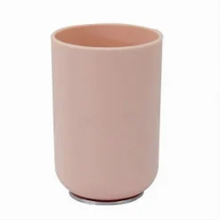 BICCHIERE PORTA SPAZZOLINI DENTIFRICIO ROSA SILVER ACCESSORI ARREDO BAGNO 79870