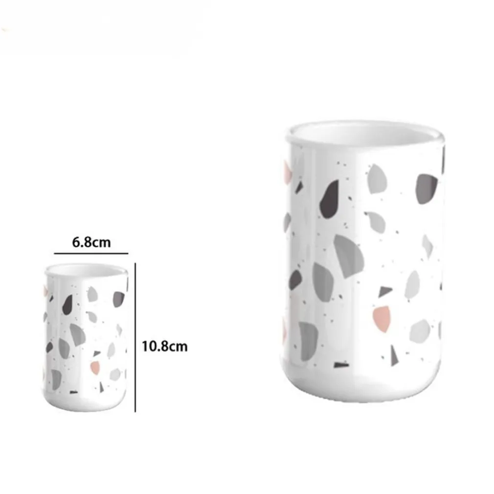 BICCHIERE PORTA SPAZZOLINO GRANIGLIA BIANCO MULTICOLORE ACCESSORI BAGNO 69835