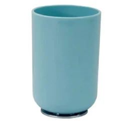 BICCHIERE PORTASPAZZOLINI DENTIFRICIO CELESTE SILVER ACCESORI ARREDO BAGNO 79888