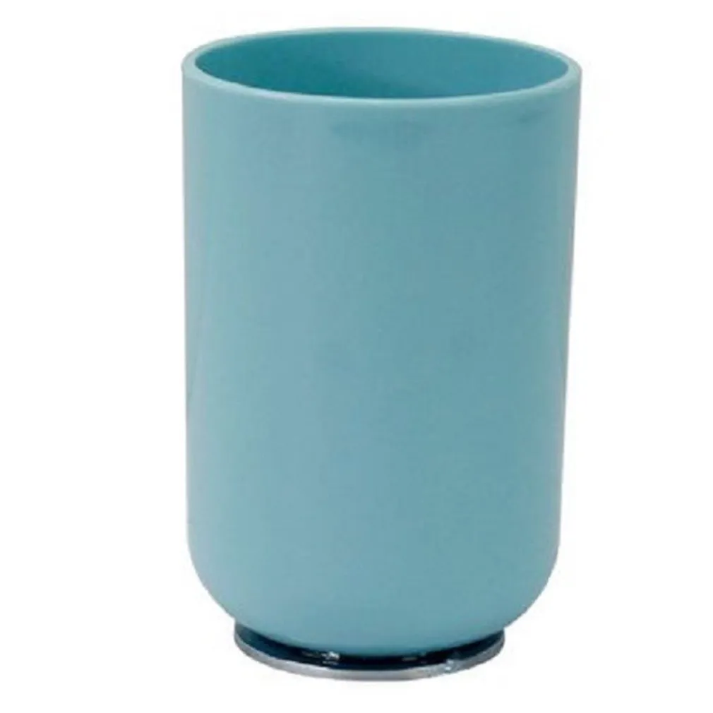 BICCHIERE PORTASPAZZOLINI DENTIFRICIO CELESTE SILVER ACCESORI ARREDO BAGNO 79888