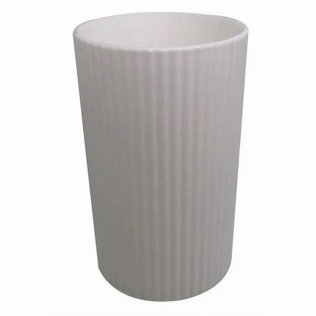 BICCHIERE PORTASPAZZOLINI COLORE BIANCO RIGATO ACCESSORIO PER ARREDO BAGNO 79163