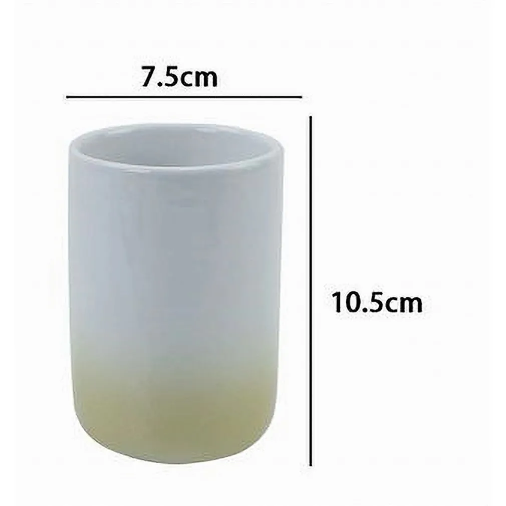 BICCHIERE PORTASPAZZOLINI DENTIFRICIO BIANCO GIALLO ARREDO BAGNO ACCESSORI 59903