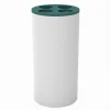 BICCHIERE PORTASPAZZOLINI 4 FORI BIANCO VERDE IN PLASTICA ACCESSORIO BAGNO 69979