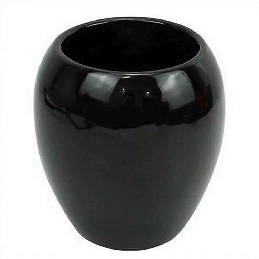 BICCHIERE PORTASPAZZOLINI CERAMICA NERO MODERNO ACCESSORIO ARREDO DA BAGNO 79249