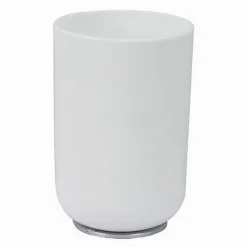 BICCHIERE PORTASPAZZOLINI DENTIFRICIO BIANCO SILVER ACCESSORI ARREDO BAGNO 79864