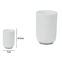 BICCHIERE PORTASPAZZOLINI DENTIFRICIO BIANCO SILVER ACCESSORI ARREDO BAGNO 79864