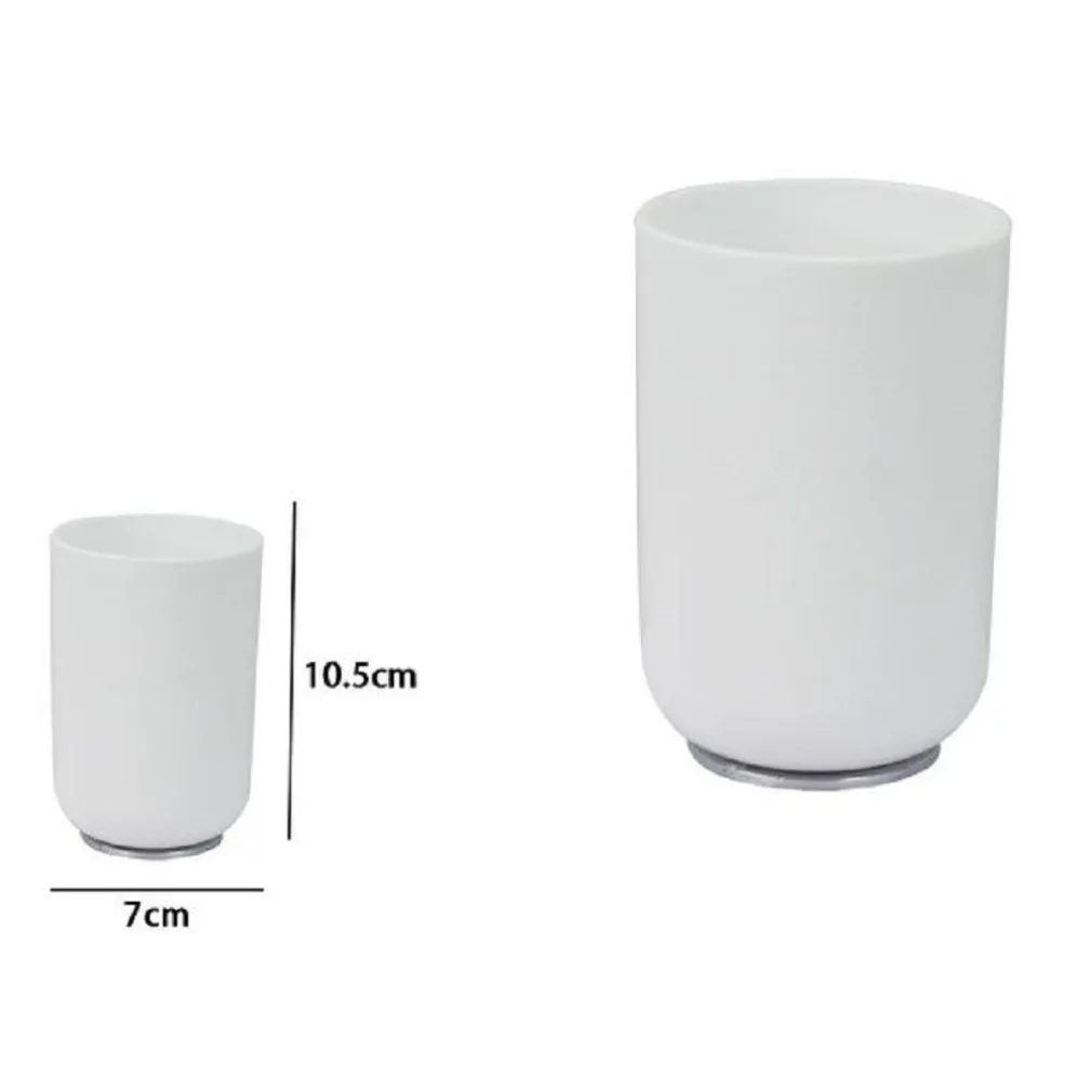 BICCHIERE PORTASPAZZOLINI DENTIFRICIO BIANCO SILVER ACCESSORI ARREDO BAGNO 79864