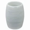 BICCHIERE PORTASPAZZOLINI DENTIFRICIO ARREDO BAGNO CERAMICA EFFETTO STRIATO 59870