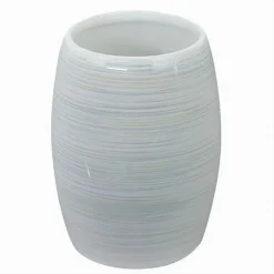 BICCHIERE PORTASPAZZOLINI DENTIFRICIO ARREDO BAGNO CERAMICA EFFETTO STRIATO 59870