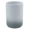 BICCHIERE PORTASPAZZOLINI DENTIFRICIO BIANCO GRIGIO ARREDO BAGNO ACCESSORI 59915