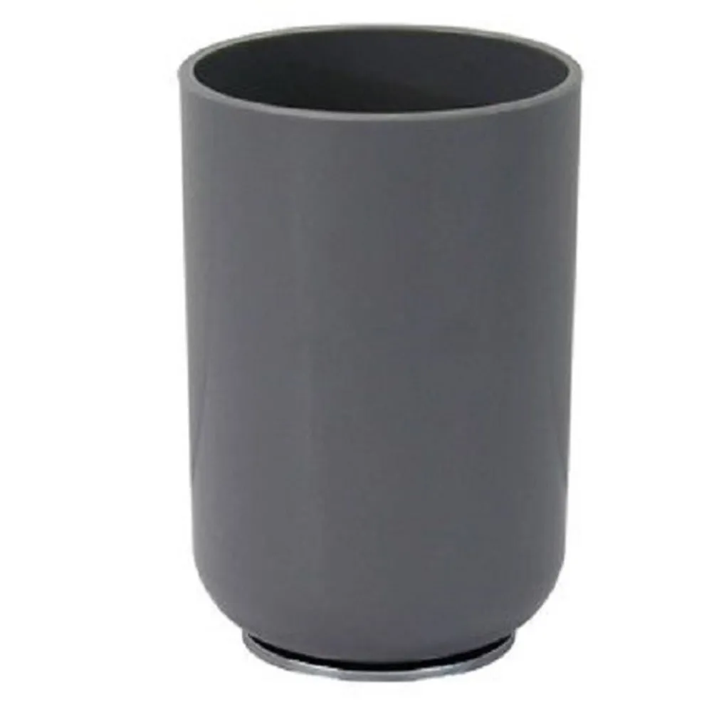 BICCHIERE PORTASPAZZOLINI DENTIFRICIO GRIGIO SILVER ACCESSORI ARREDO BAGNO 79894