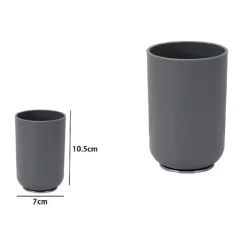 BICCHIERE PORTASPAZZOLINI DENTIFRICIO GRIGIO SILVER ACCESSORI ARREDO BAGNO 79894