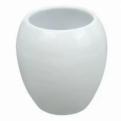 BICCHIERE PORTASPAZZOLINI CERAMICA BIANCO MODERNO ACCESSORIO ARREDO BAGNO 79245
