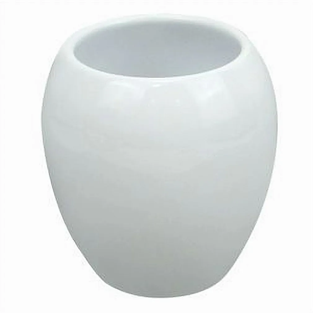 BICCHIERE PORTASPAZZOLINI CERAMICA BIANCO MODERNO ACCESSORIO ARREDO BAGNO 79245