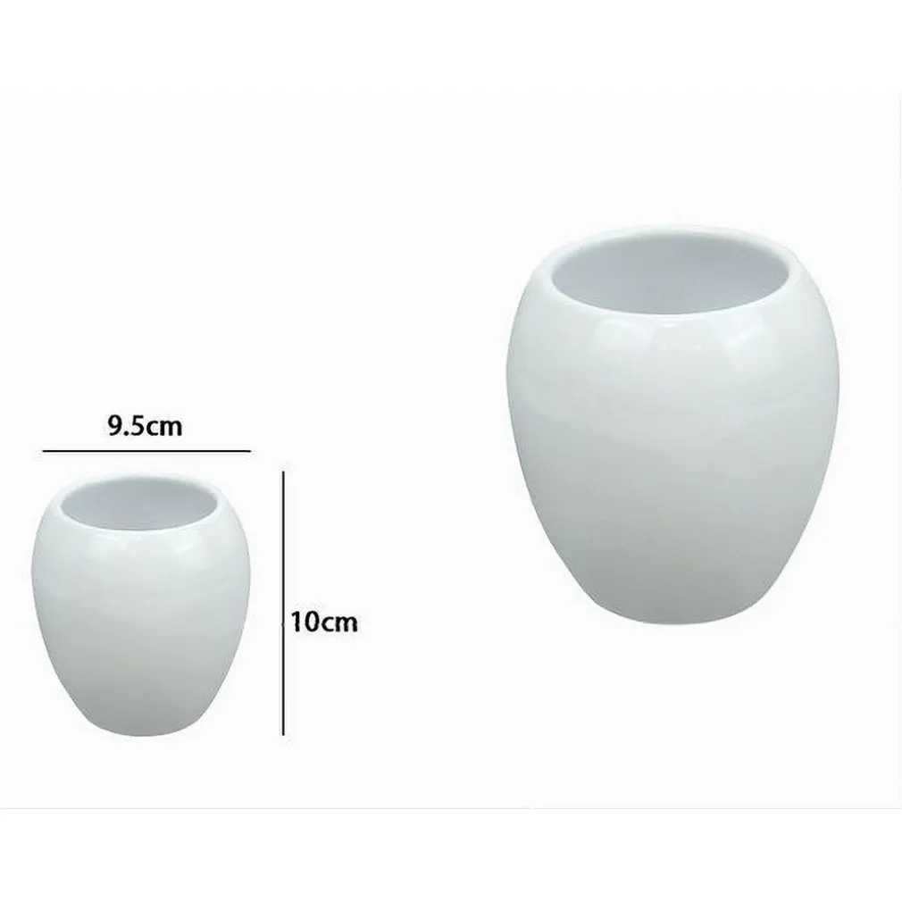 BICCHIERE PORTASPAZZOLINI CERAMICA BIANCO MODERNO ACCESSORIO ARREDO BAGNO 79245