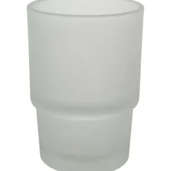 BICCHIERE RICAMBIO PORTA SPAZZOLINO IN VETRO SATINATO BAGNO ACCESSORI 9,5X6,7 CM