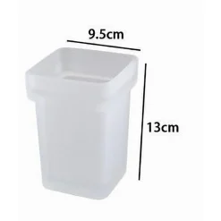 BICCHIERE RICAMBIO PORTA SCOPINO WC VETRO CUBICO SATINATO BAGNO ACCESSORI 87266