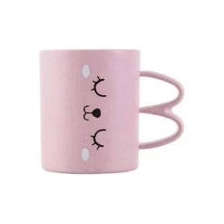 BICCHIERE TAZZA 400ML CON FACCINE COLORATE IN PLASTICA TAZZONE LATTE X COLAZIONE