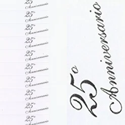 BIGLIETTINI PERR BOMBONIERE 25 ANNIVERSARIO MATRIMONIO NOZZE ARGENTO PRETAGLIATI