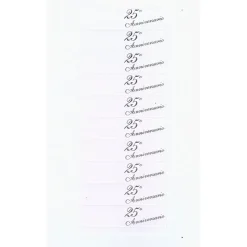 BIGLIETTINI PERR BOMBONIERE 25 ANNIVERSARIO MATRIMONIO NOZZE ARGENTO PRETAGLIATI