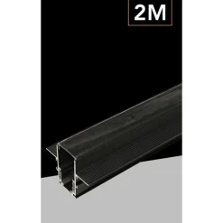 BINARIO LINEARE DA INCASSO ALLUMINIO NERO PER TRACK LIGHTS MAGNETICHE DC48V 2MT GF-201-2M
