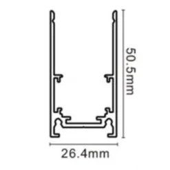 BINARIO LINEARE ESTERNO IN ALLUMINIO NERO PER TRACK LIGHTS MAGNETICHE DC 48V 2MT GF-3-2M