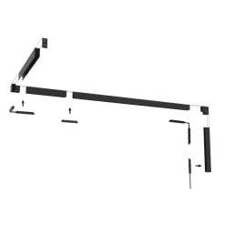 BINARIO LINEARE ESTERNO IN ALLUMINIO NERO PER TRACK LIGHTS MAGNETICHE DC 48V 2MT GF-3-2M