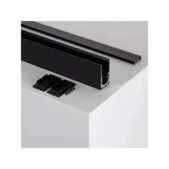 BINARIO LINEARE ESTERNO IN ALLUMINIO NERO PER TRACK LIGHTS MAGNETICHE DC 48V 2MT GF-3-2M