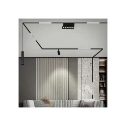 BINARIO MAGNETICO NERO 2MT 48V DA INCASSO PER FARETTI LED CON COPERTURA TK670-2M