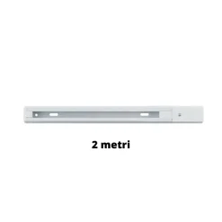 BINARIO 2MT ELETTRIFICATO 2POLI RINFORZATO MONOFASE BIANCO FARO A PISTA PISTA-2B