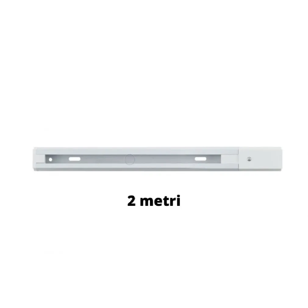 BINARIO 2MT ELETTRIFICATO 2POLI RINFORZATO MONOFASE BIANCO FARO A PISTA PISTA-2B