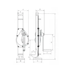 BINDA MECCANICA A MANOVELLA NOVAMACH PORTATA CRICK SOLLEVAMENTO