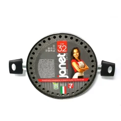 BISTECCHIERA GRILL CON MANICI Ø32CM IN ALLUMINIO CON RIVESTIMENTO ANTIADERENTE 042788M