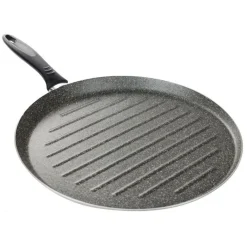 BISTECCHIERA TONDA RIGATA PADELLA CUCINA ANTIADERENTE ANTIGRAFFIO 7 STRATI 34 CM 045017M