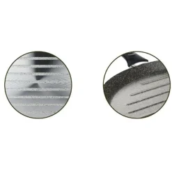 BISTECCHIERA TONDA RIGATA PADELLA CUCINA ANTIADERENTE ANTIGRAFFIO 7 STRATI 34 CM 045017M