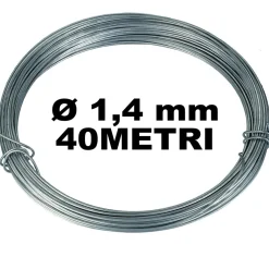 BOBINA MATASSA FILO FERRO FILATO CROMATO DIAMETRO 1,4MM PER 40 METRI