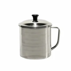 BOLLILATTE IN ACCIAIO INOX H17XØ11CM CON COPERCHIO CAPACITÀ PENTOLINO 850 ML FONDO SPESSO