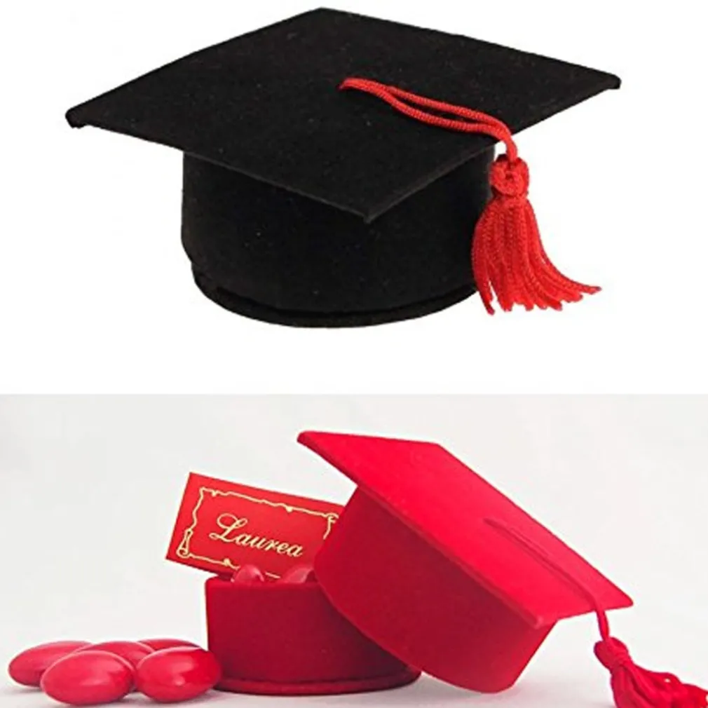BOMBONIERA A FORMA DI CAPPELLO ROSSO O NERO PORTACONFETTI PORTA CONFETTI LAUREA