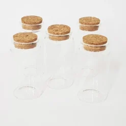 BOMBONIERA BOMBONIERE AMPOLLA 4,7X7CM IN VETRO TAPPO SUGHERO PORTA CONFETTI RISO