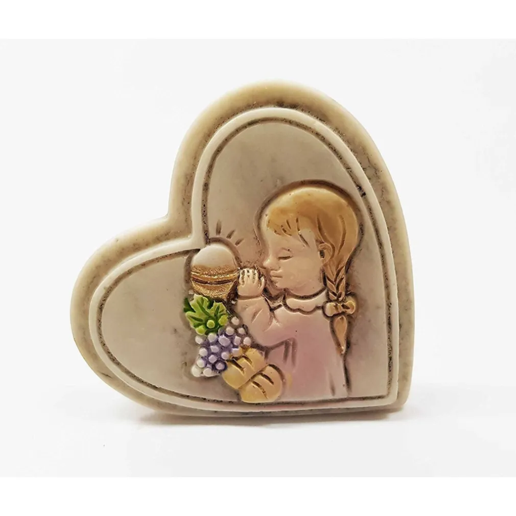 BOMBONIERA BOMBONIERE COMUNIONE EUCARESTIA BIANCO CERAMICA SOPRAMMOBILE APPOGGIO