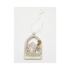 BOMBONIERA BOMBONIERE PER CRESIMA ARCO SACRO SIMBOLO MITRIA CERAMICA APPENDINO