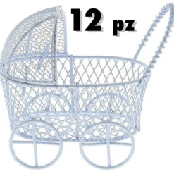 BOMBONIERA CARROZZINA PASSEGGINO PORTA CONFETTI NASCITA BATTESIMO PORTACONFETTI